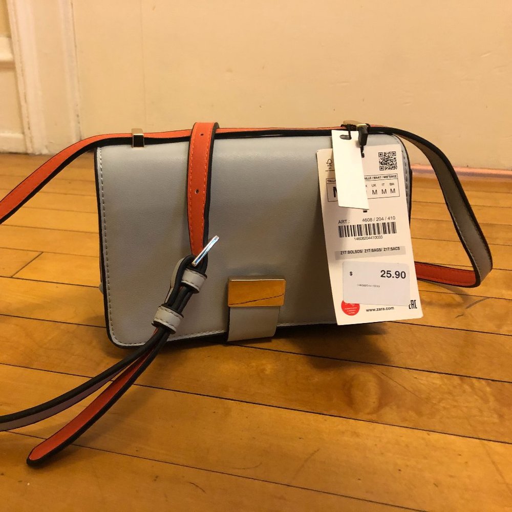 NWT Zara Light blule and Orange Crossbody